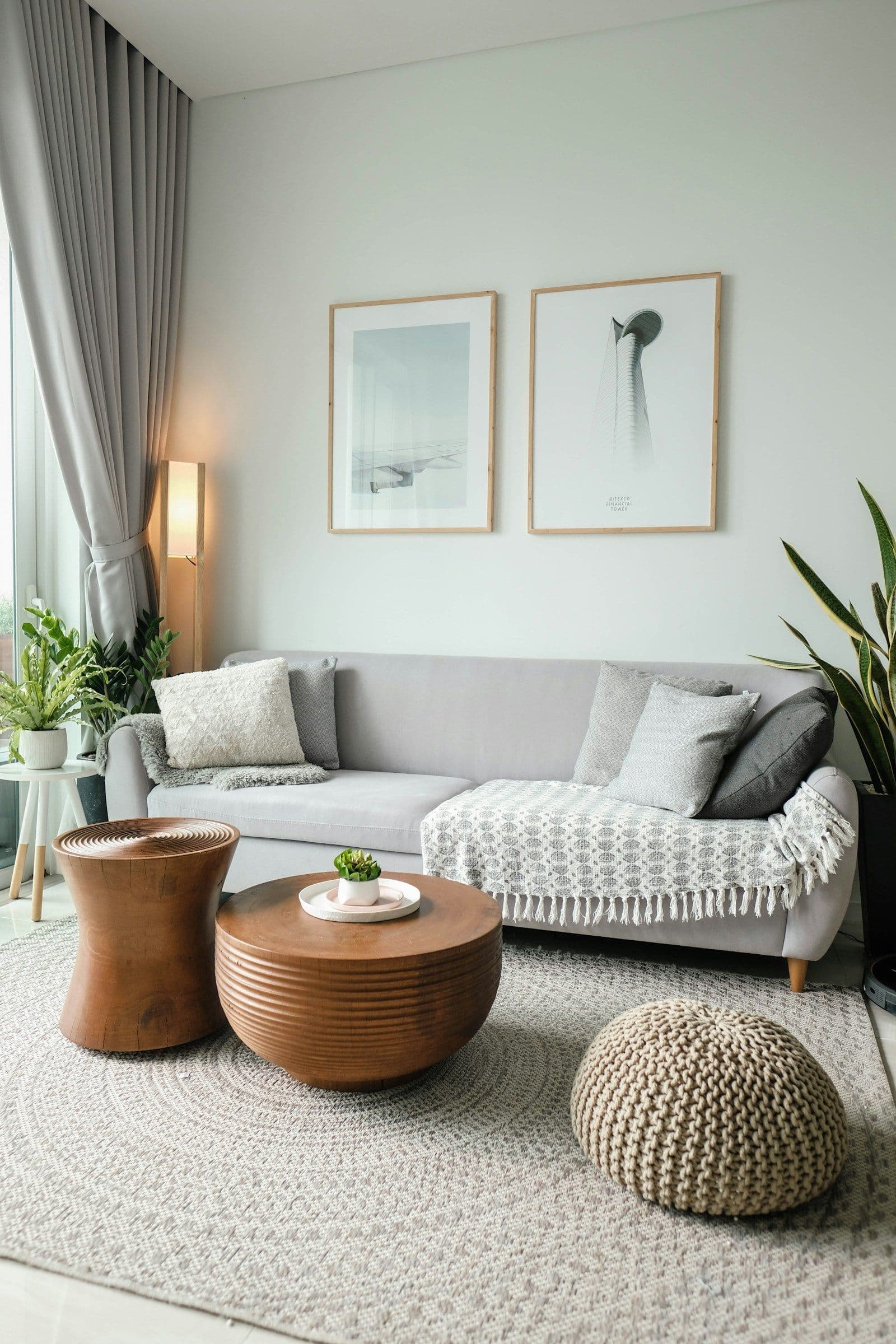 Sofa and upholstered furniture in a clean living room